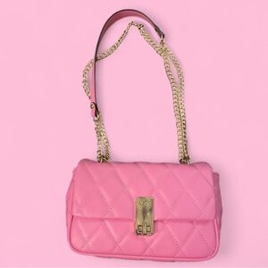 Aldo Pink Quilted Shoulder Bag with Gold Chain